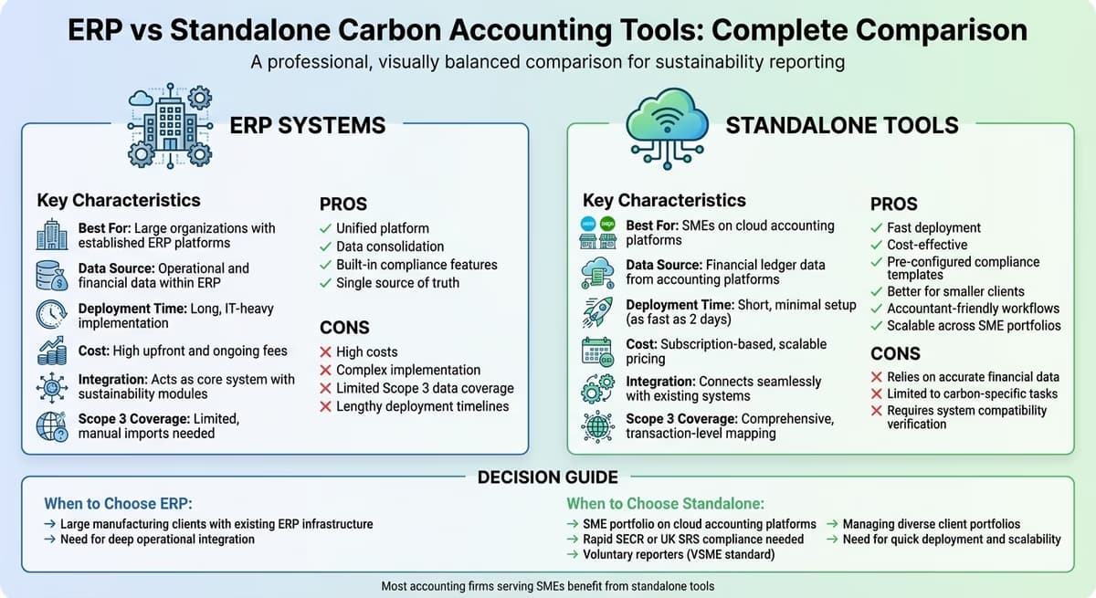 ERP vs Standalone Carbon Accounting Tools Comparison Chart
