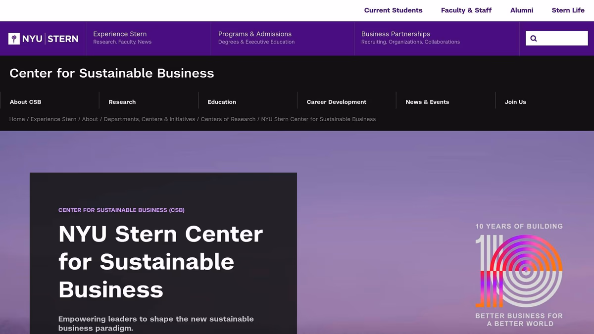 NYU Stern Center for Sustainable Business