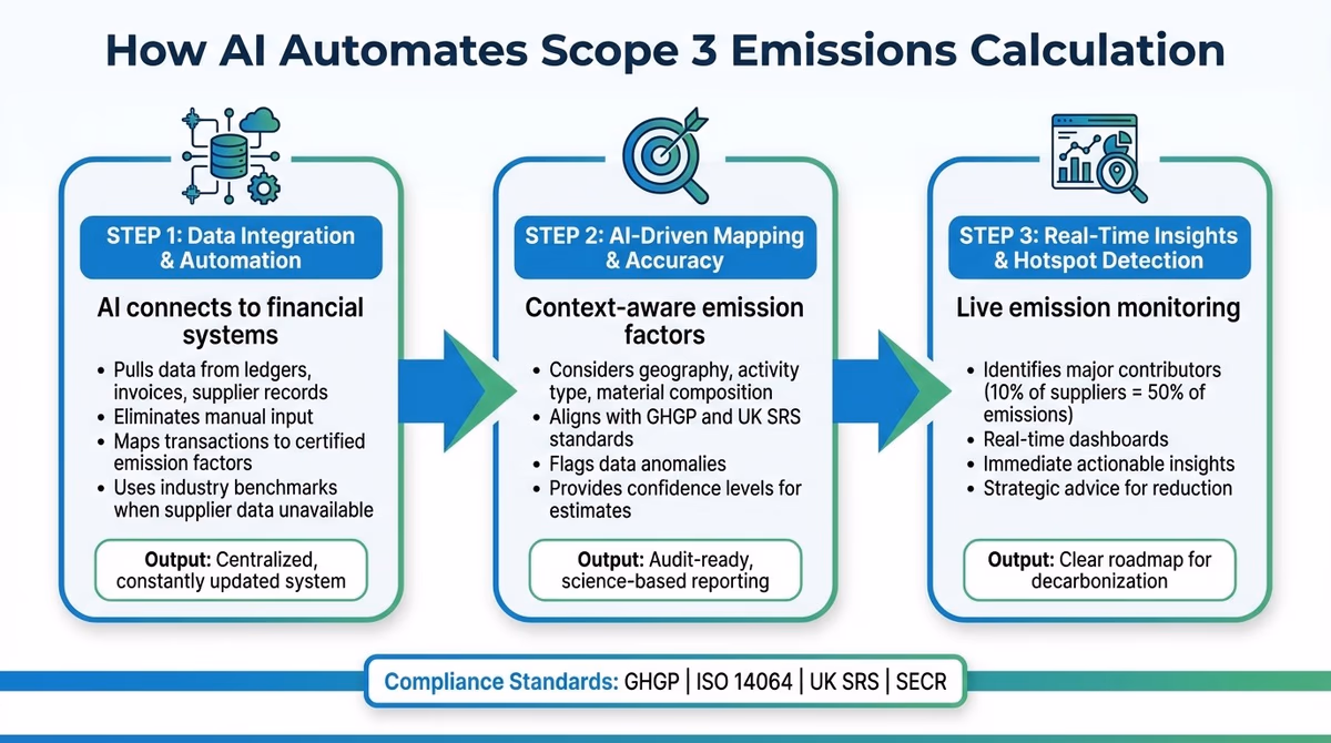How AI Automates Scope 3 Emissions Calculation: 3-Step Process